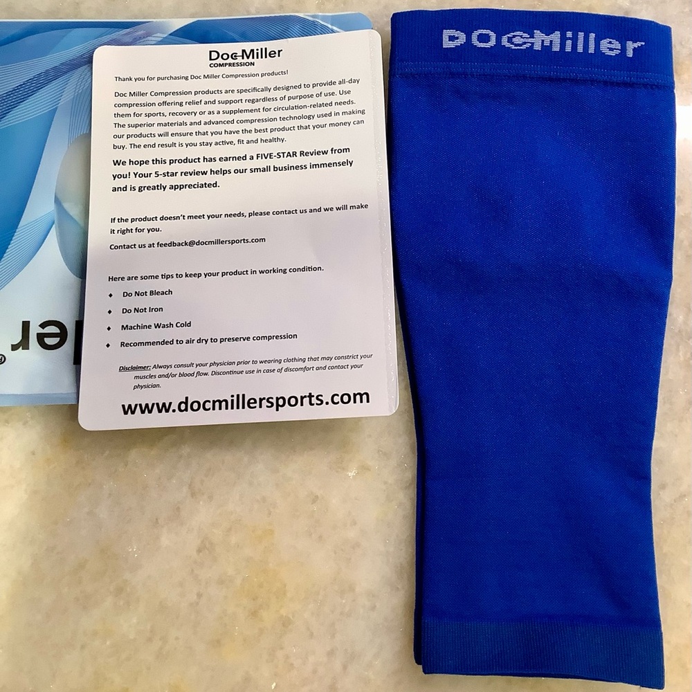 NEW Doc Miller compression sleeves for women. Dark blue, 20-30mmHg, sports